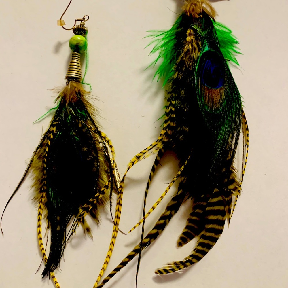 Ostrich feather earrings